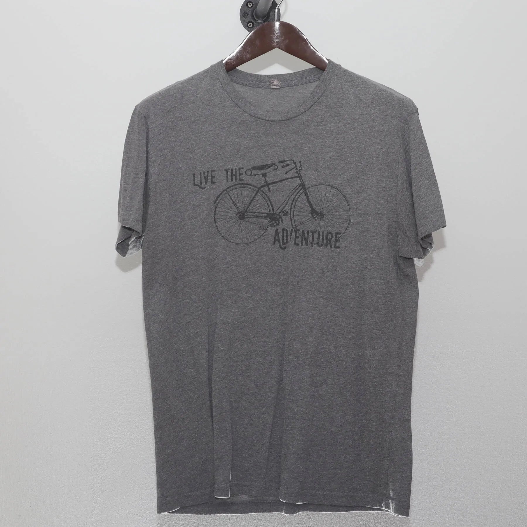 Front view of Vintage Y2K Live The Adventure "Bicycle Graphic" T-Shirt - M