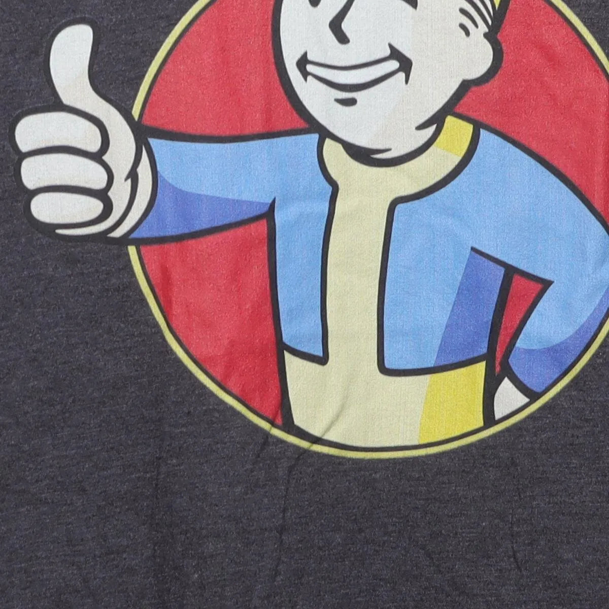 Close-up of the main graphic on the Vintage Modern Bethesda "Fallout Vault Boy" T-Shirt - M