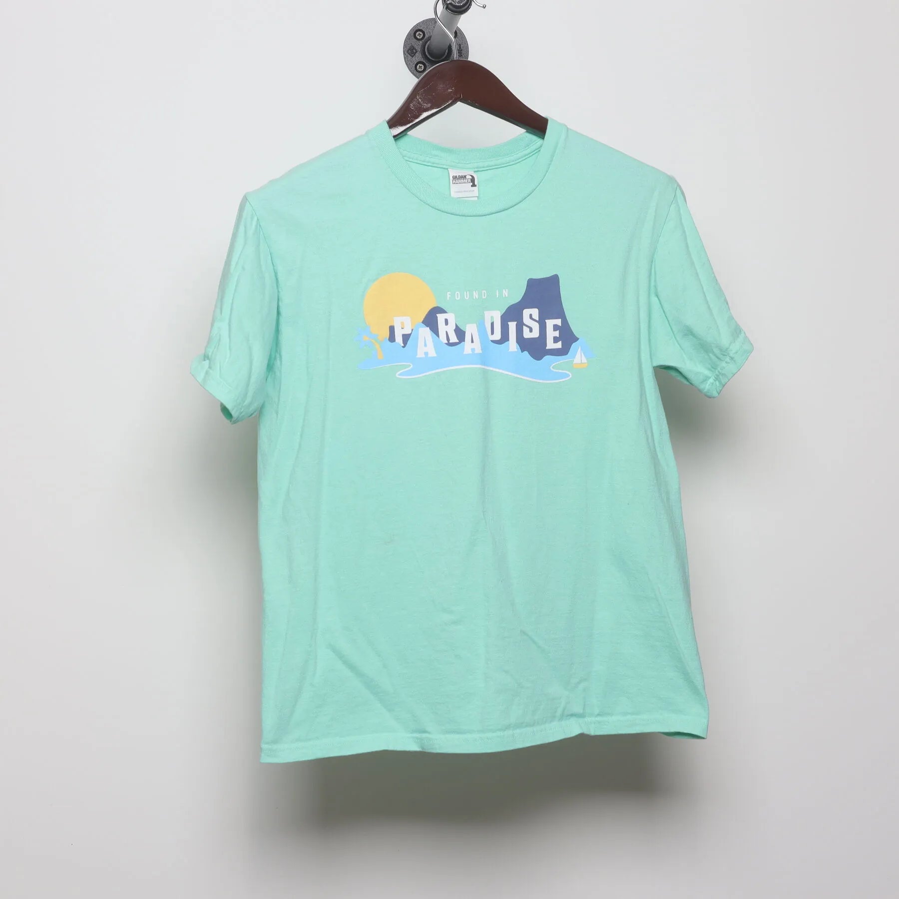 Front view of Vintage Modern HK "Found In Paradise" T-Shirt - S