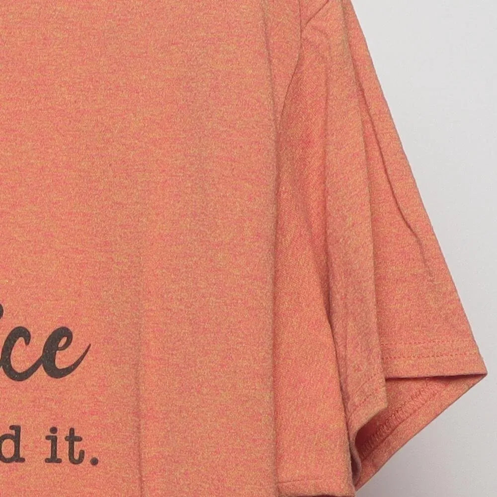 Close-up of the sleeve on the Vintage Modern "I Hate Pumpkin Spice" T-Shirt - L