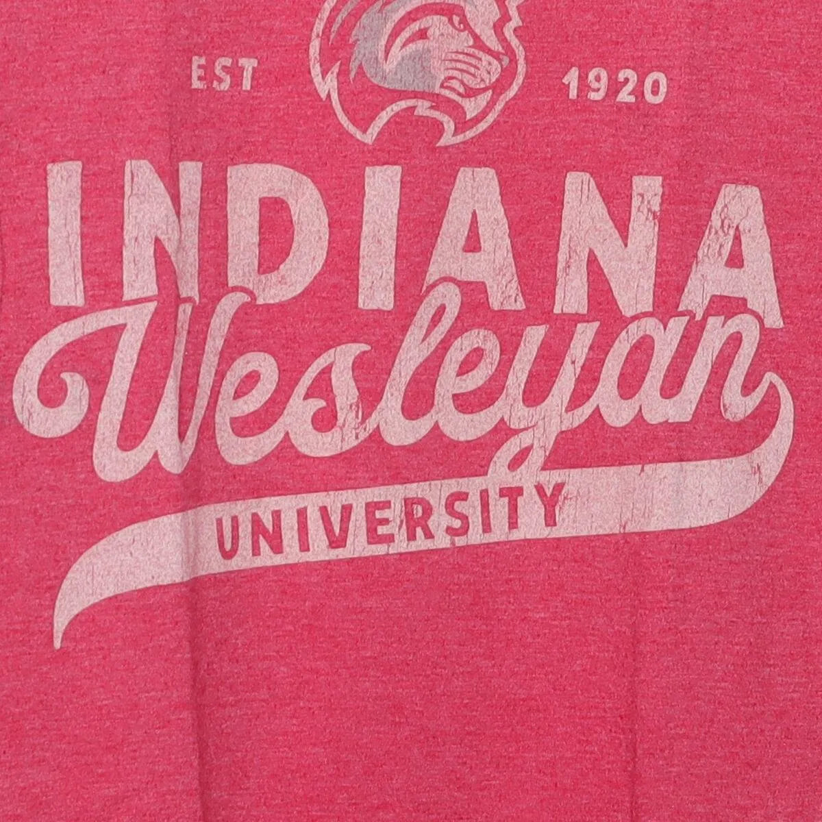 Close-up of the main graphic on the Vintage Modern Indiana Wesleyan University "Wildcats" T-Shirt - S