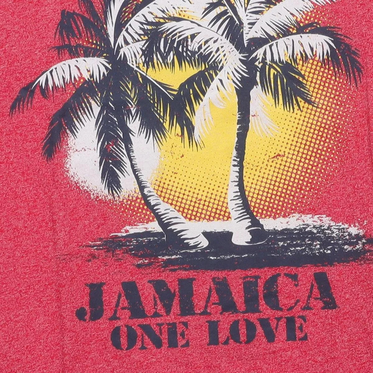 Close-up of the main graphic on the Vintage Modern Life Style "Jamaica One Love" T-Shirt - XXL