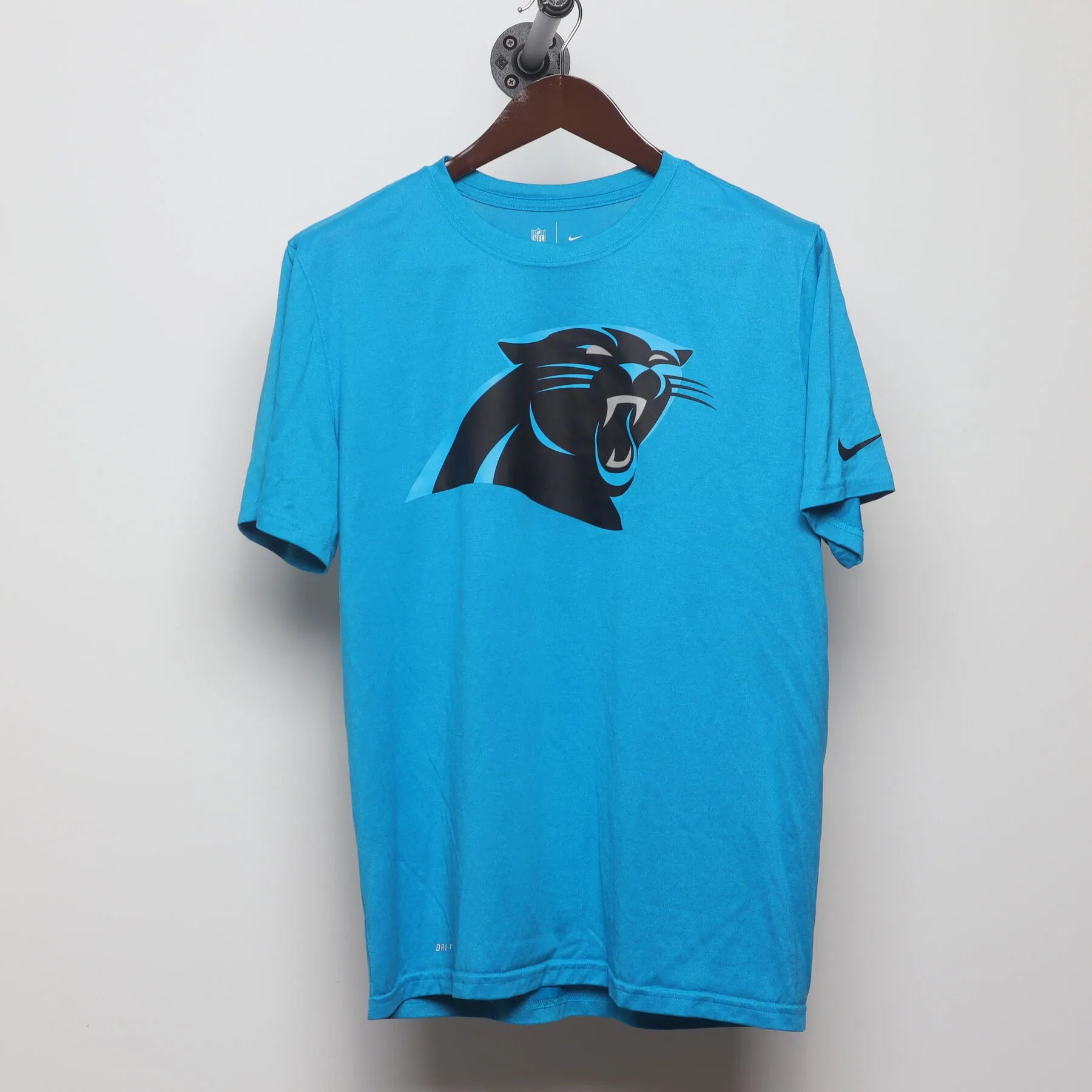 Front view of Vintage Modern Nike Carolina Panthers "Team Logo" T-Shirt - L