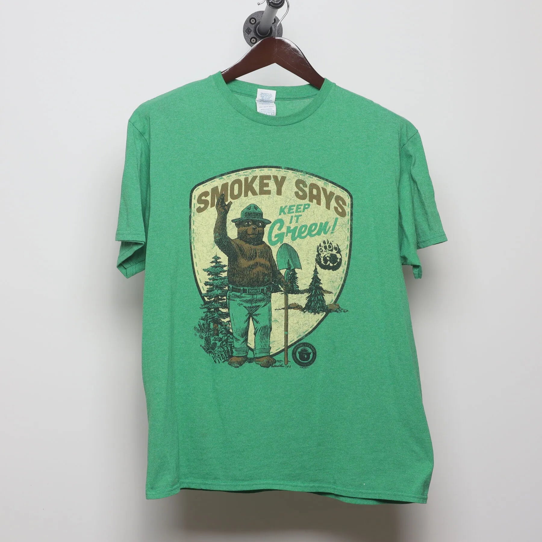 Front view of Vintage Modern Smokey Bear "Keep It Green" T-Shirt - L