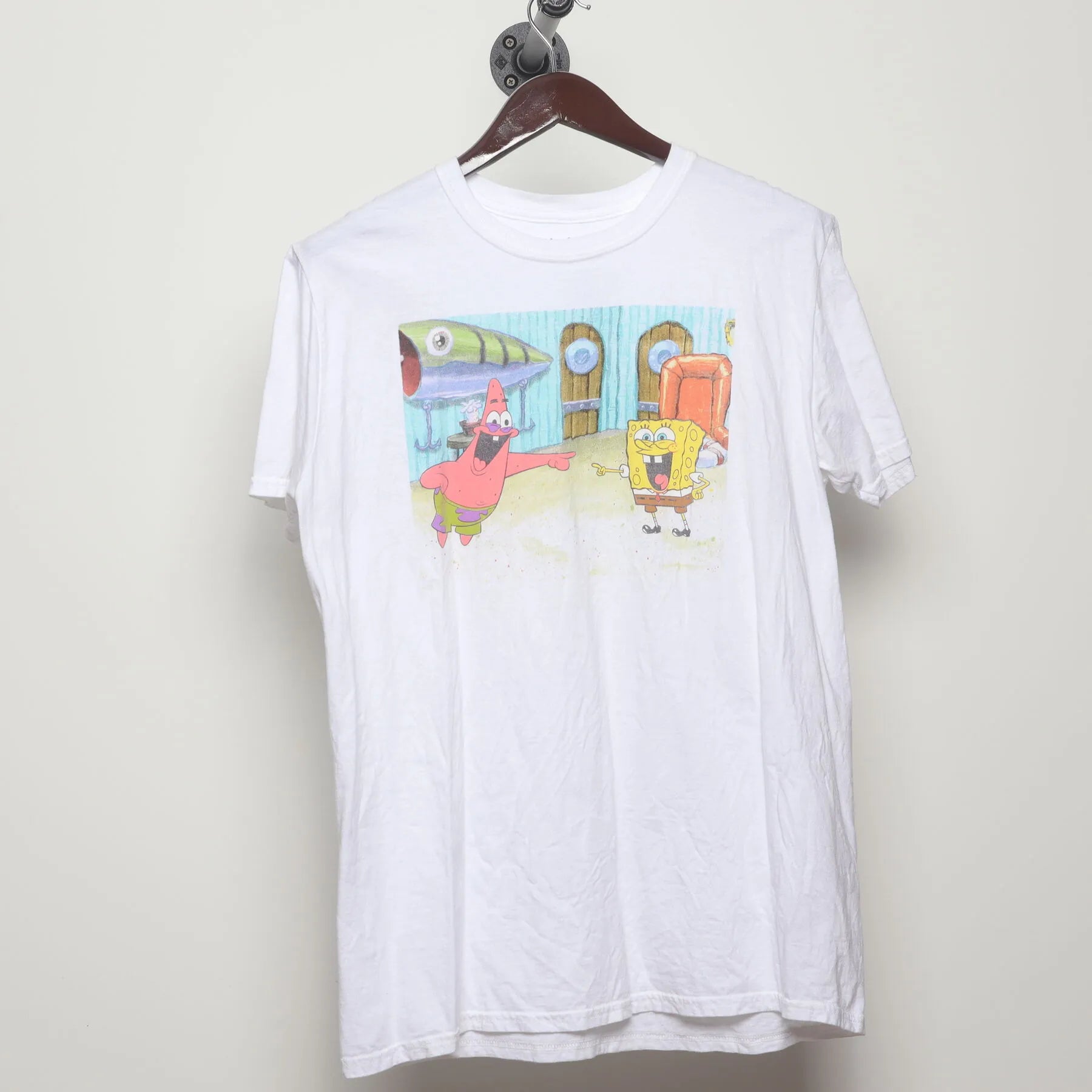 Front view of Vintage Modern SpongeBob SquarePants "Laughing Patrick & SpongeBob" T-Shirt - M
