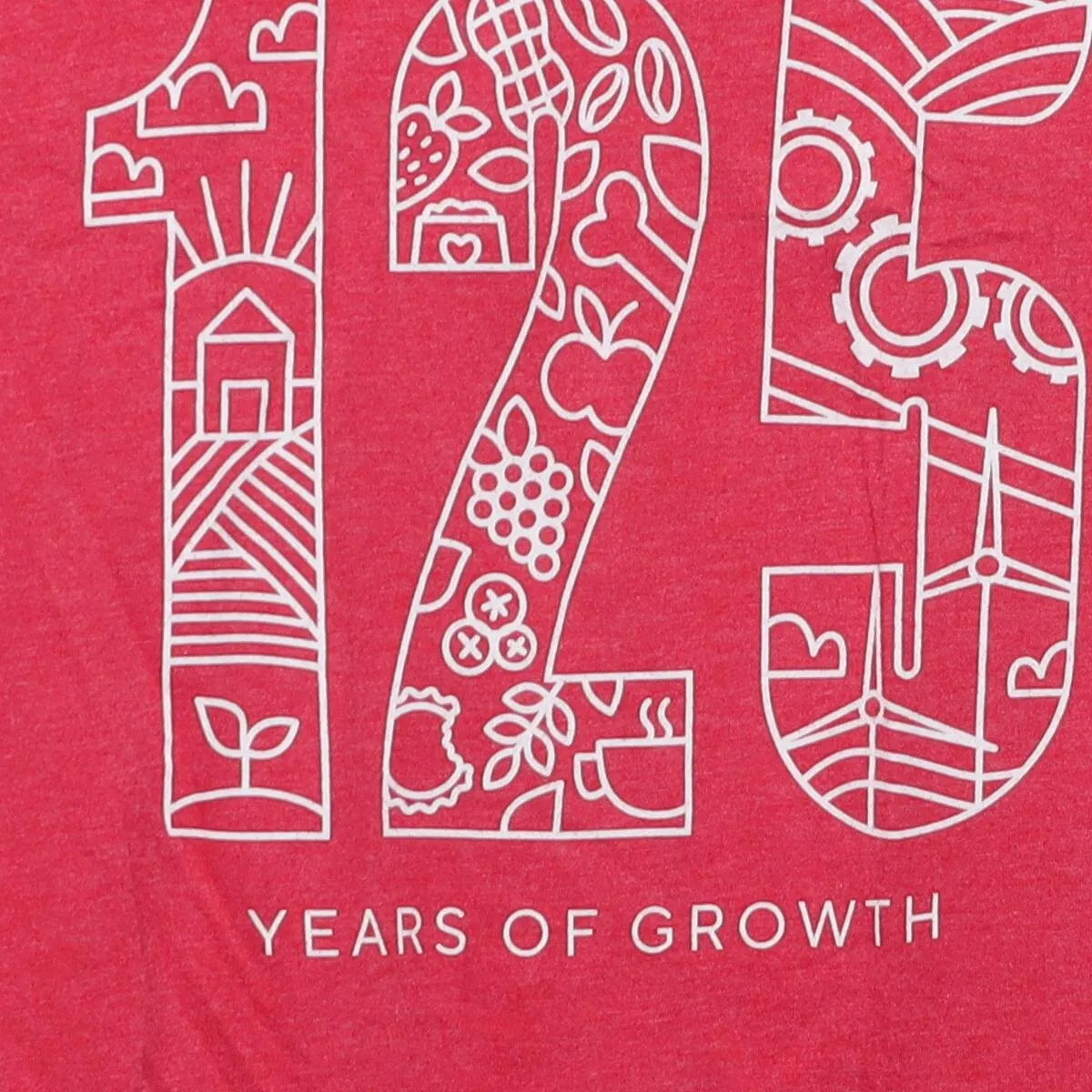 Close-up of the main graphic on the Vintage Modern The J.M. Smucker Co. "125 Years of Growth" T-Shirt - S