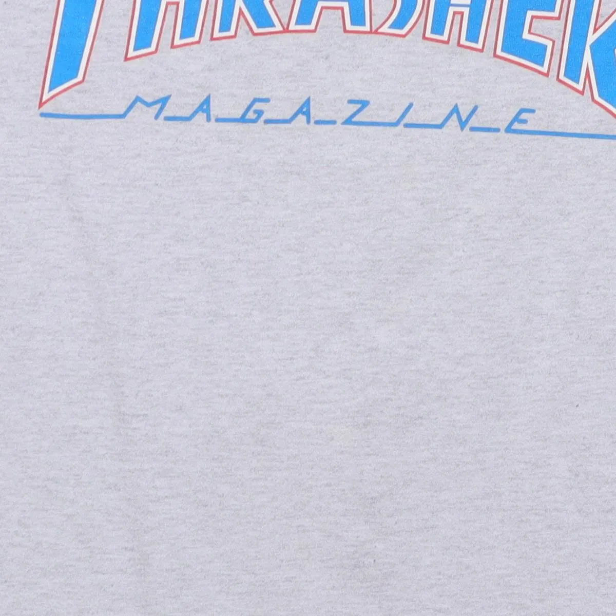 Close-up of the main graphic on the Vintage Modern Thrasher Magazine "Flame Logo" T-Shirt - XS