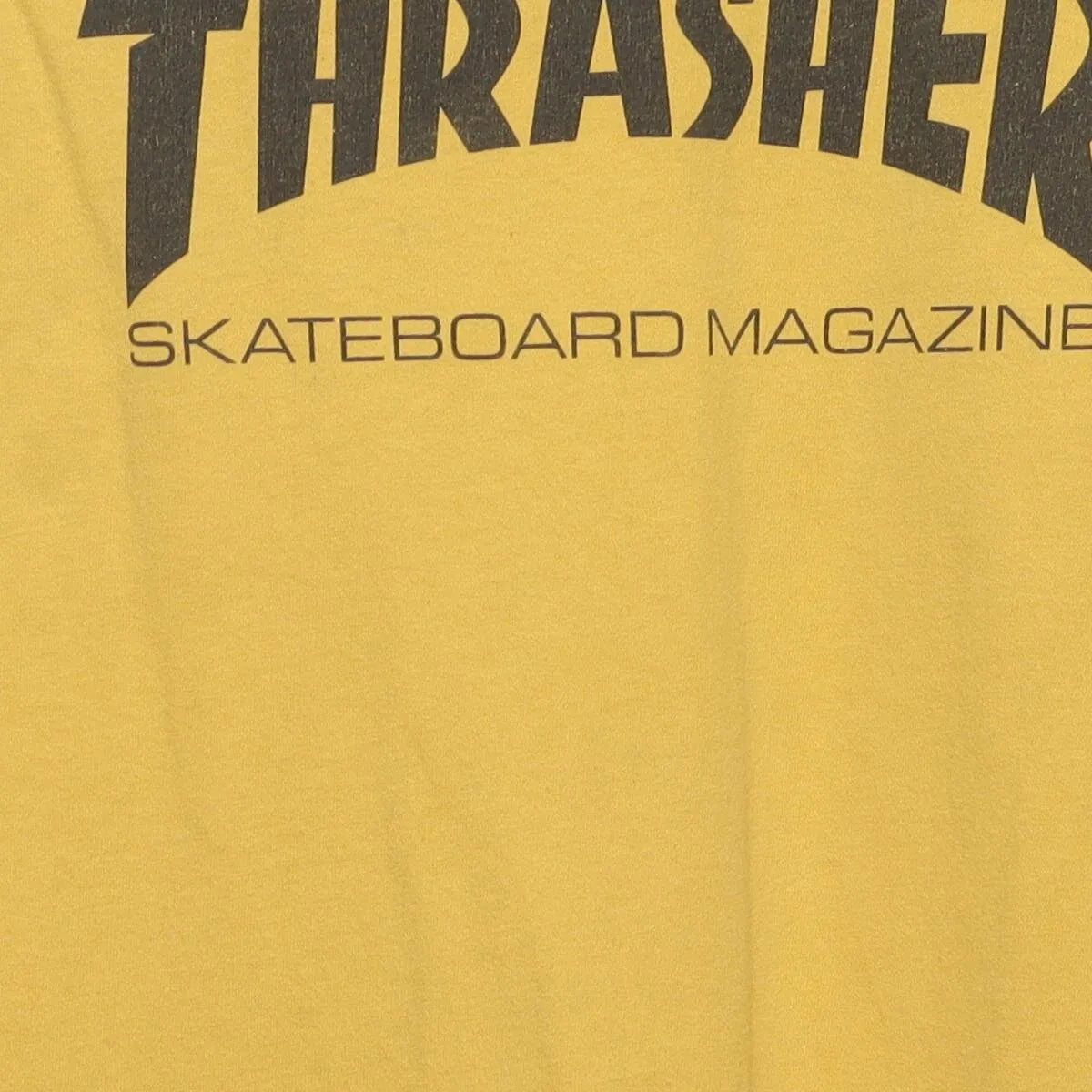 Close-up of the main graphic on the Vintage Modern Thrasher "Skateboard Magazine Logo" T-Shirt - M