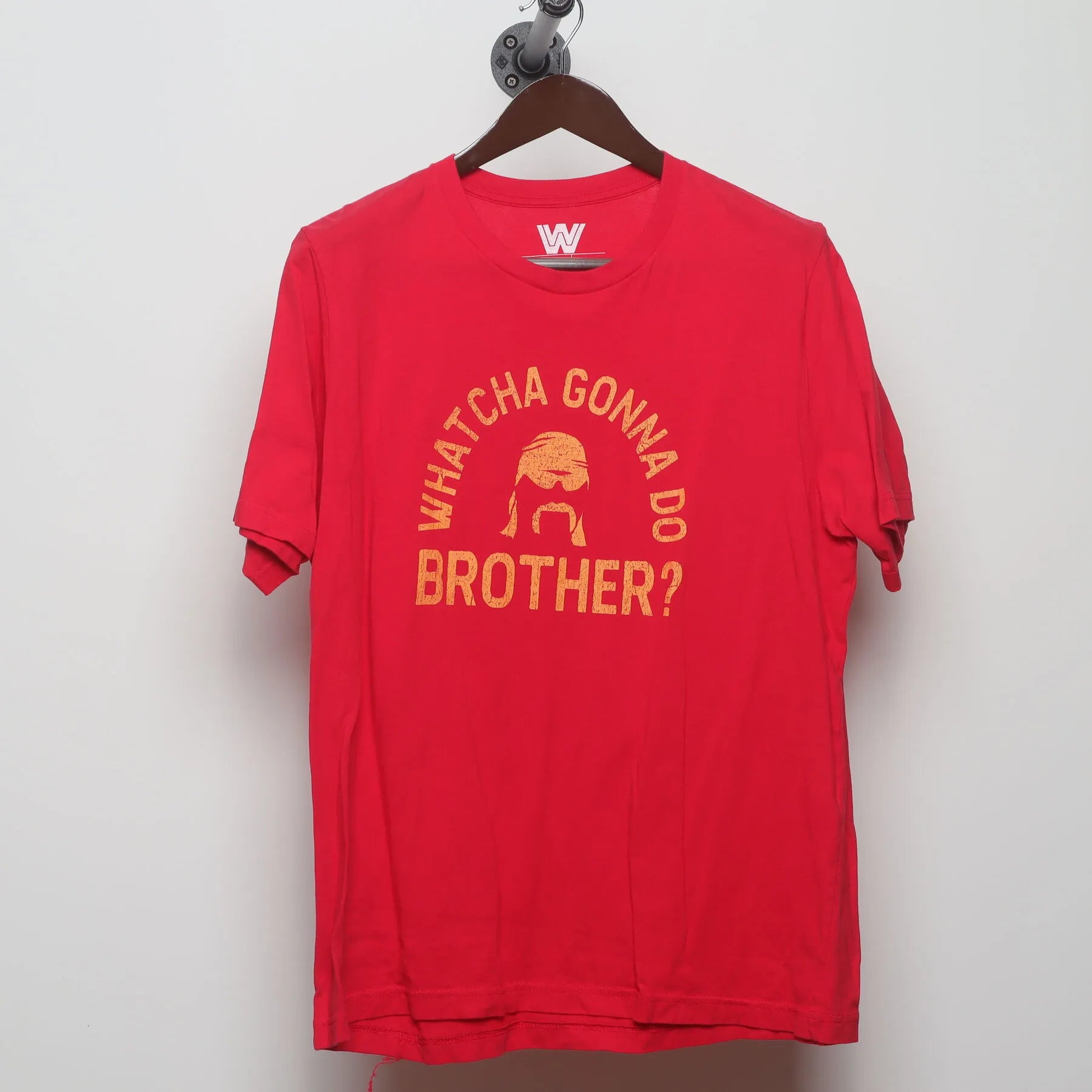 Front view of Vintage Modern WWE Hulk Hogan "Whatcha Gonna Do Brother?" T-Shirt - L