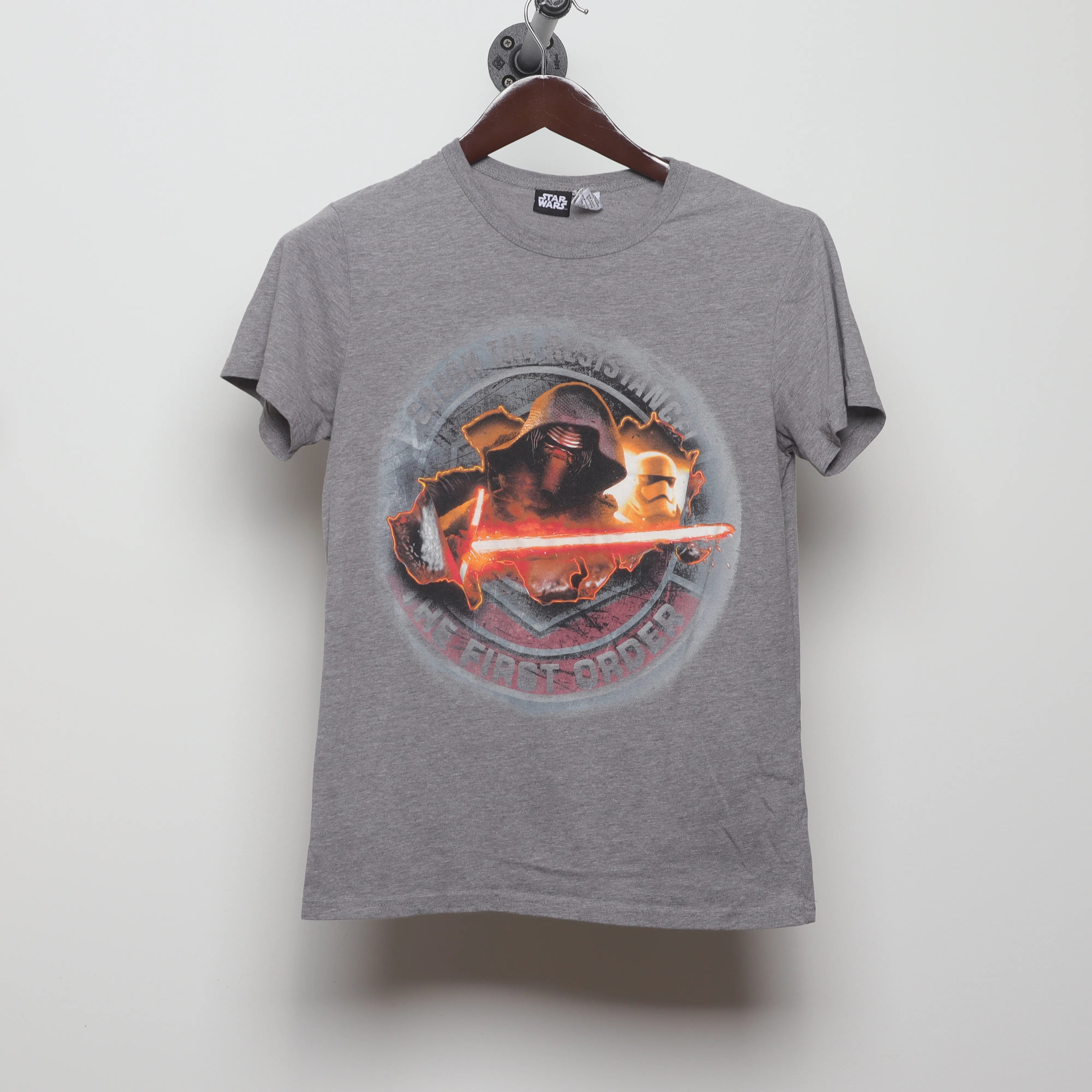Front view of Vintage Star Wars Kylo Ren Promo T-Shirt S
