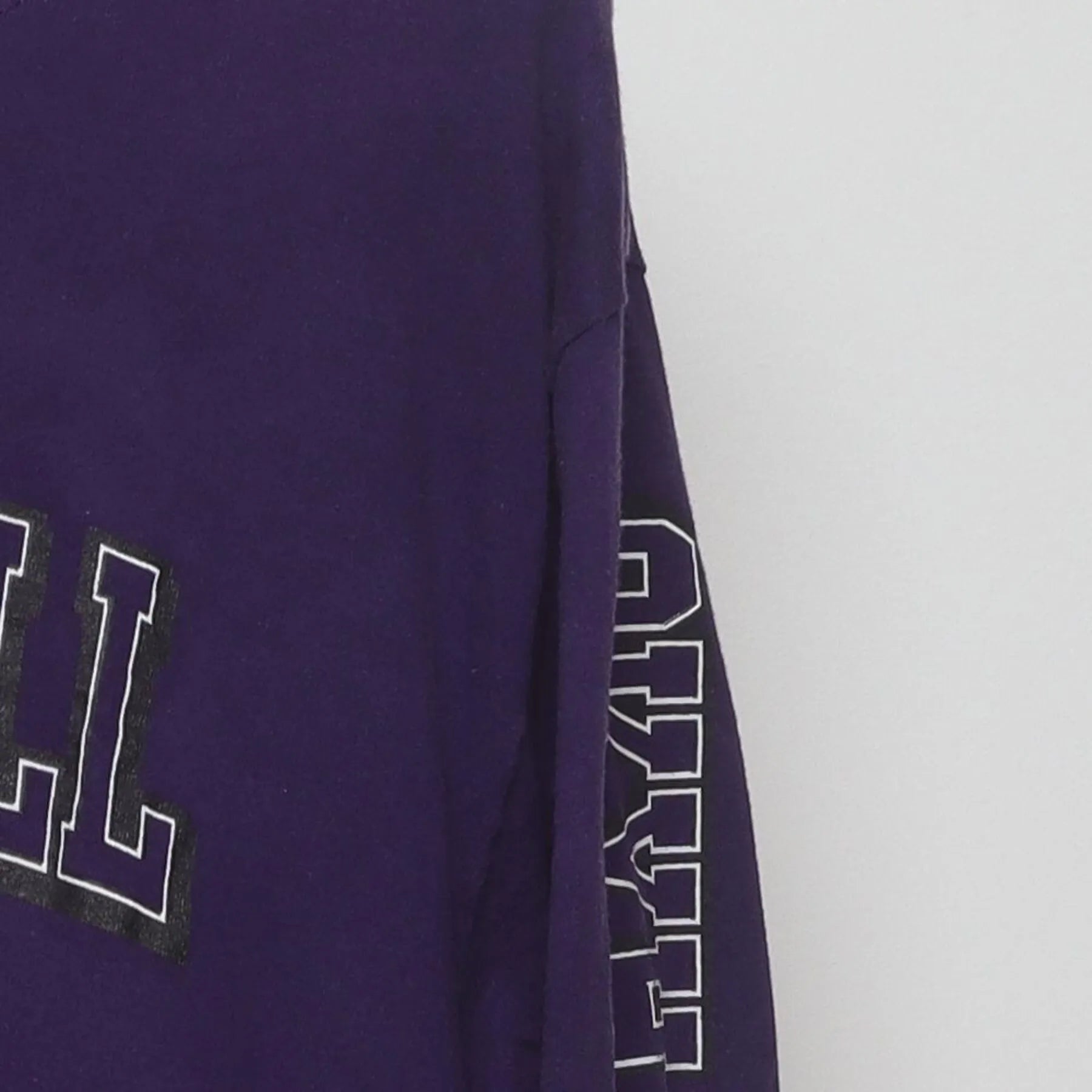 Close-up of the Right sleeve on the Vintage Y2K Champion "Stonehill College Skyhawks" T-Shirt - M