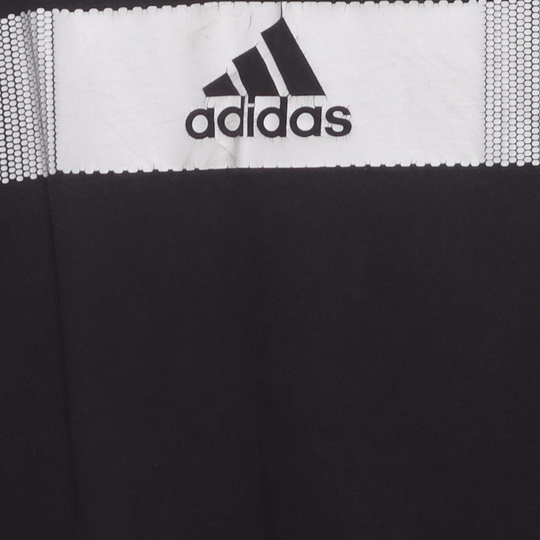 Close-up of the main graphic on the Vintage Y2K Adidas "Pixelated Bar Logo" T-Shirt - L