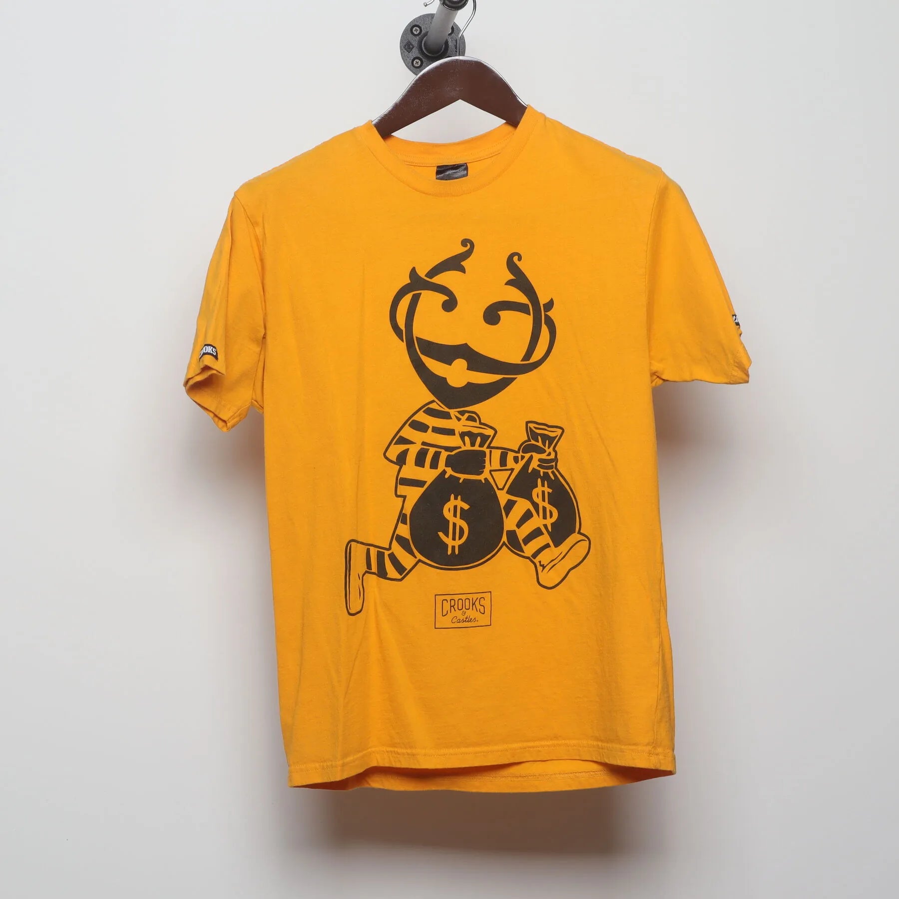 Front view of Vintage Y2K Crooks & Castles "Running Crook Mascot" T-Shirt - M