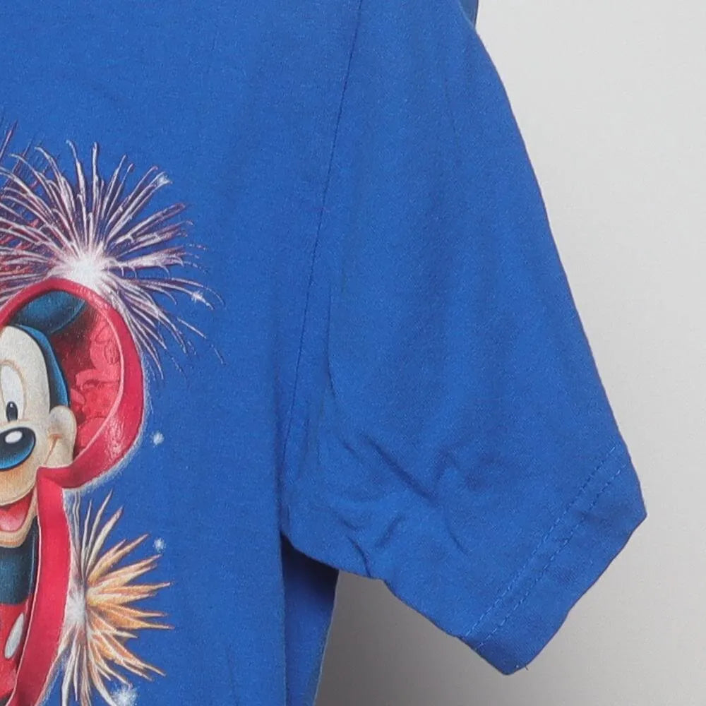 Close-up of the sleeve on the Vintage Y2K Disney "2011 Florida Characters Fireworks" T-Shirt - S
