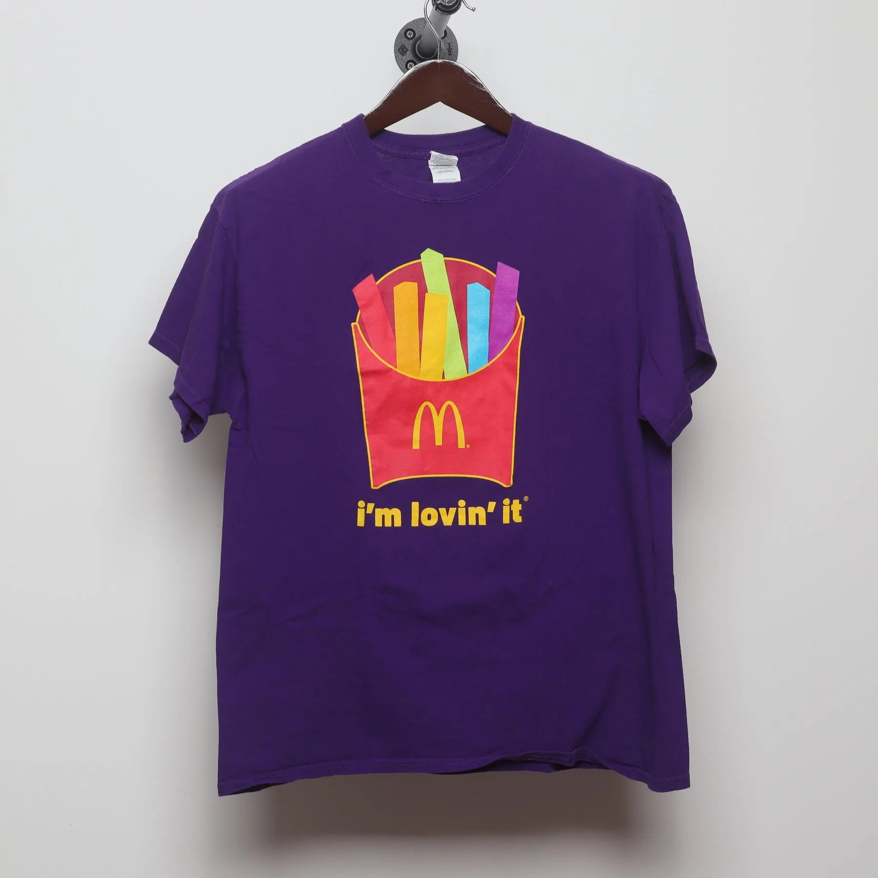 Front view of Vintage Y2K McDonald's "Rainbow Fries" T-Shirt - M
