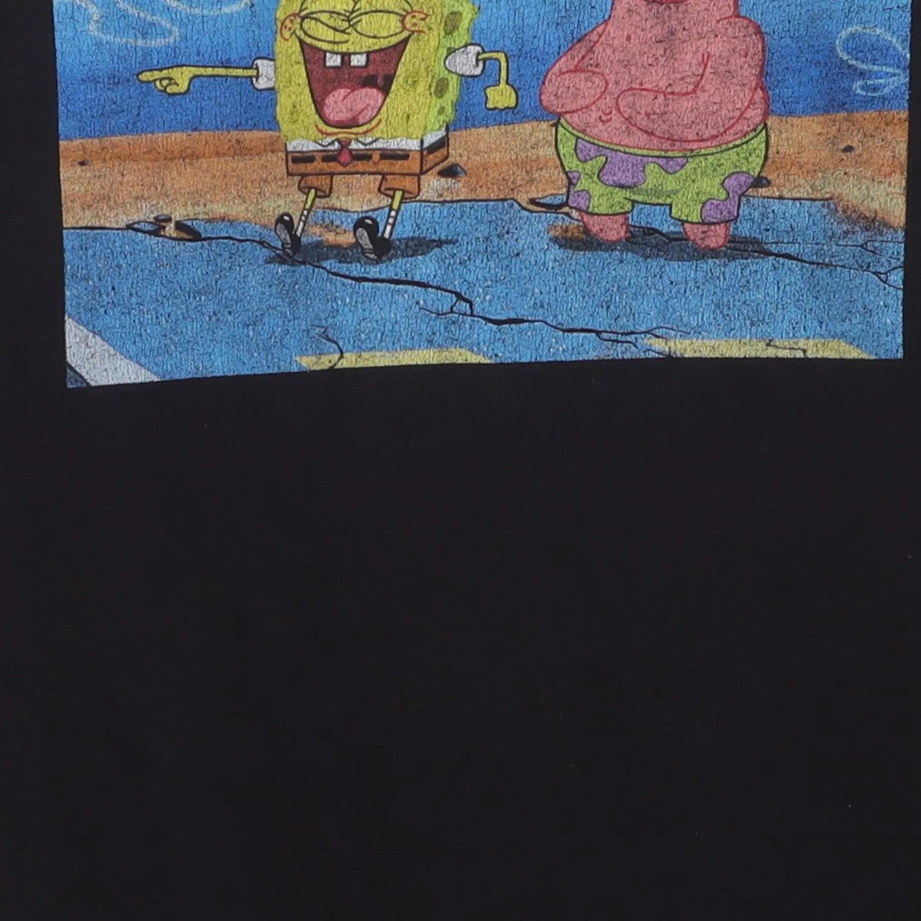 Close-up of the main graphic on the Vintage Y2K SpongeBob SquarePants "SpongeBob & Patrick" T-Shirt - M