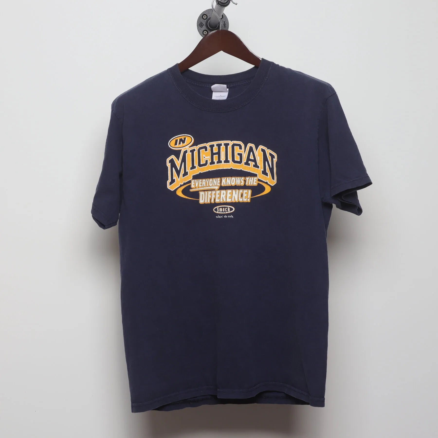 Front view of Vintage Y2K University of Michigan "Dynasty vs Wanna-Be" T-Shirt - L