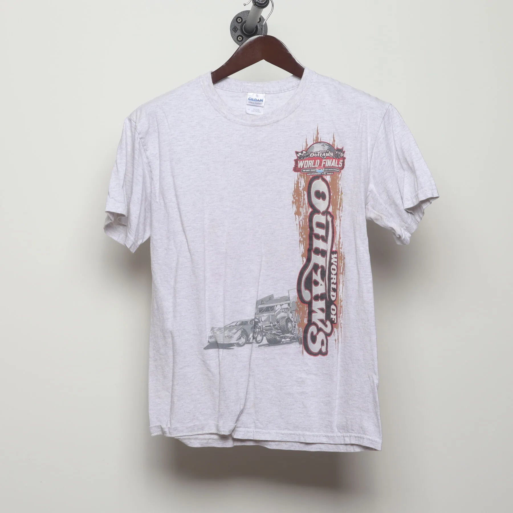 Front view of Vintage Y2K World of Outlaws "Inaugural 07 World Finals" T-Shirt - S