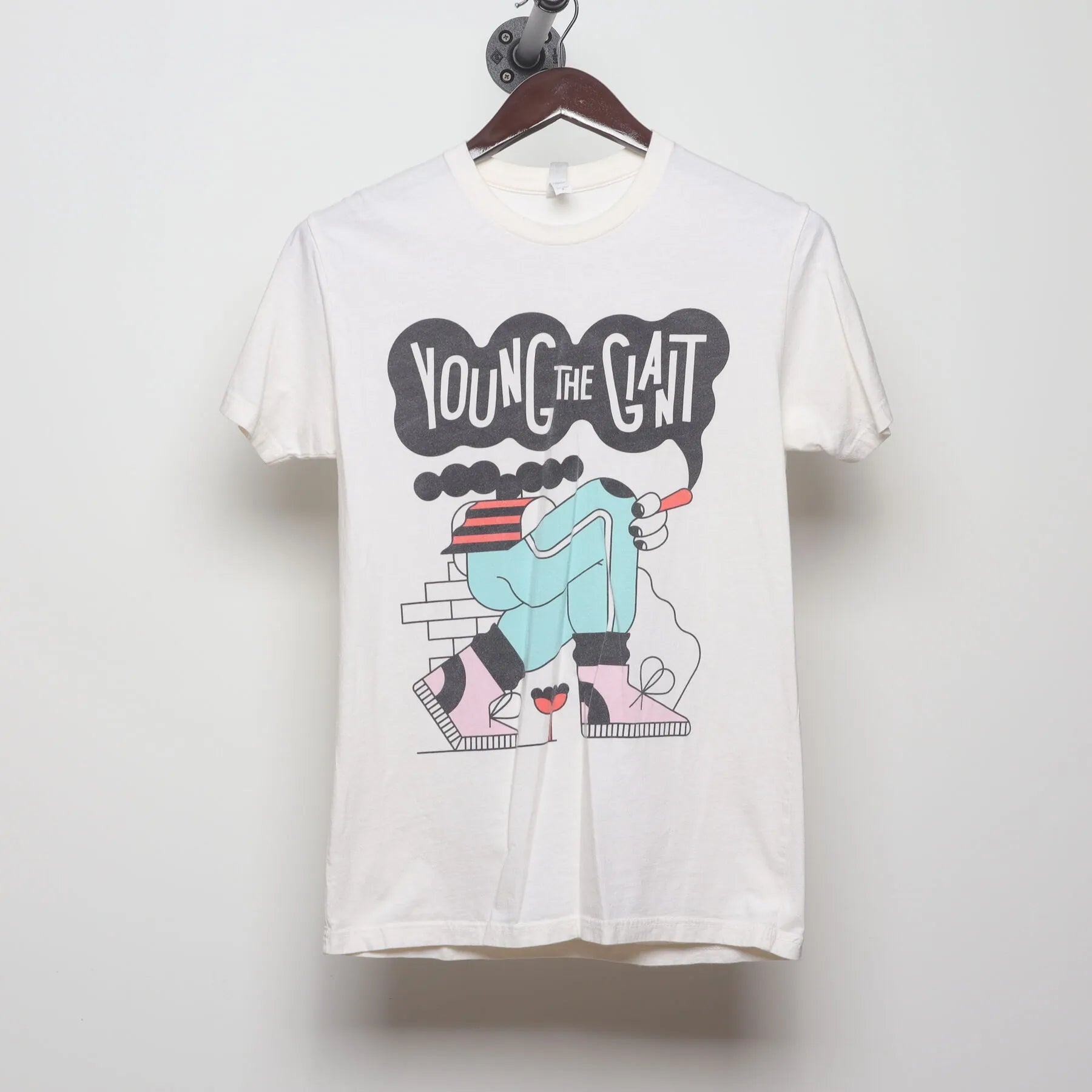 Front view of Vintage 2010s Young the Giant "Lounging Smoker" T-Shirt - XS