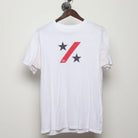 Front view of Vintage Y2K 100% "Stars & Slash" T-Shirt - M