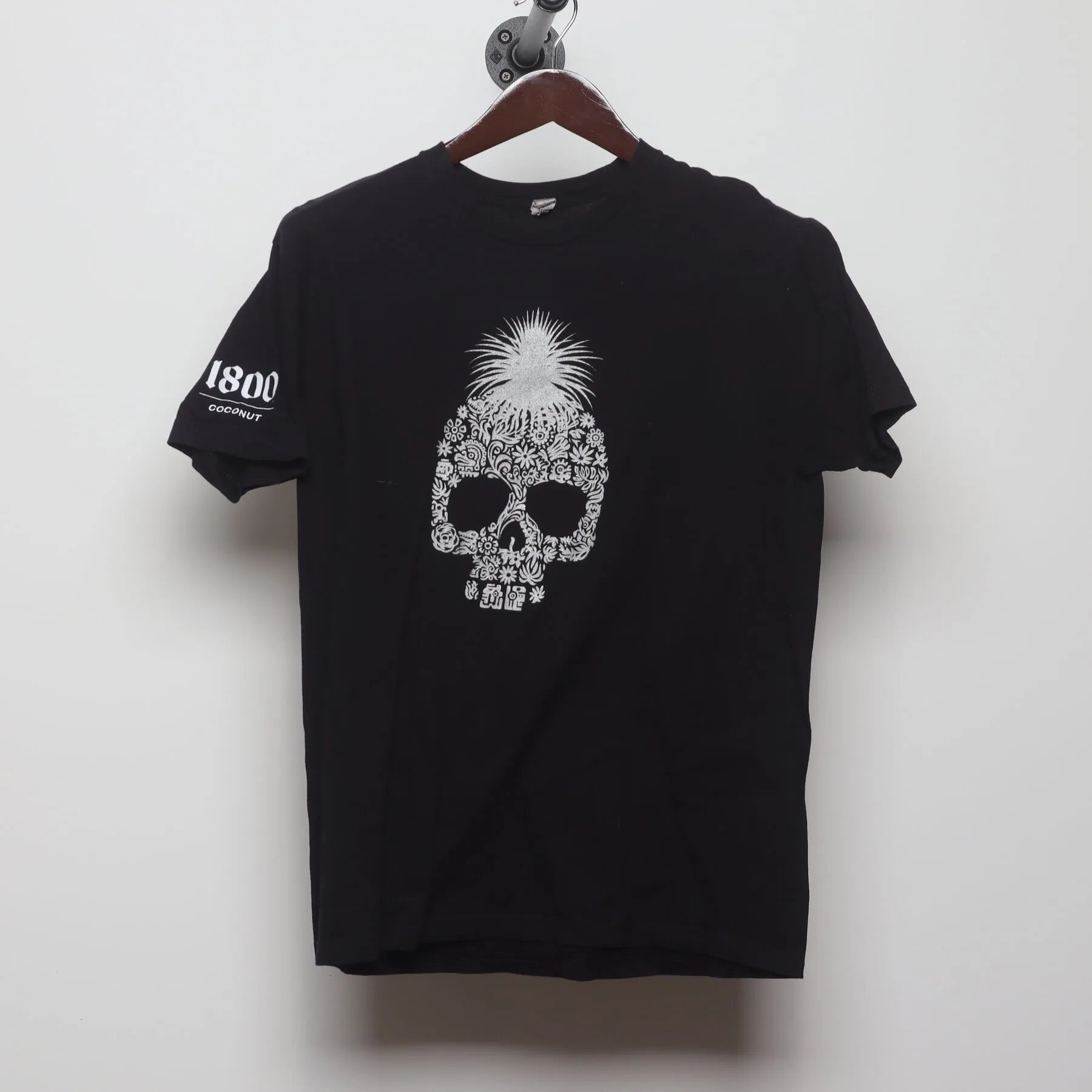Front view of Vintage Y2K 1800 Coconut Tequila "Tequila Skull" T-Shirt - S