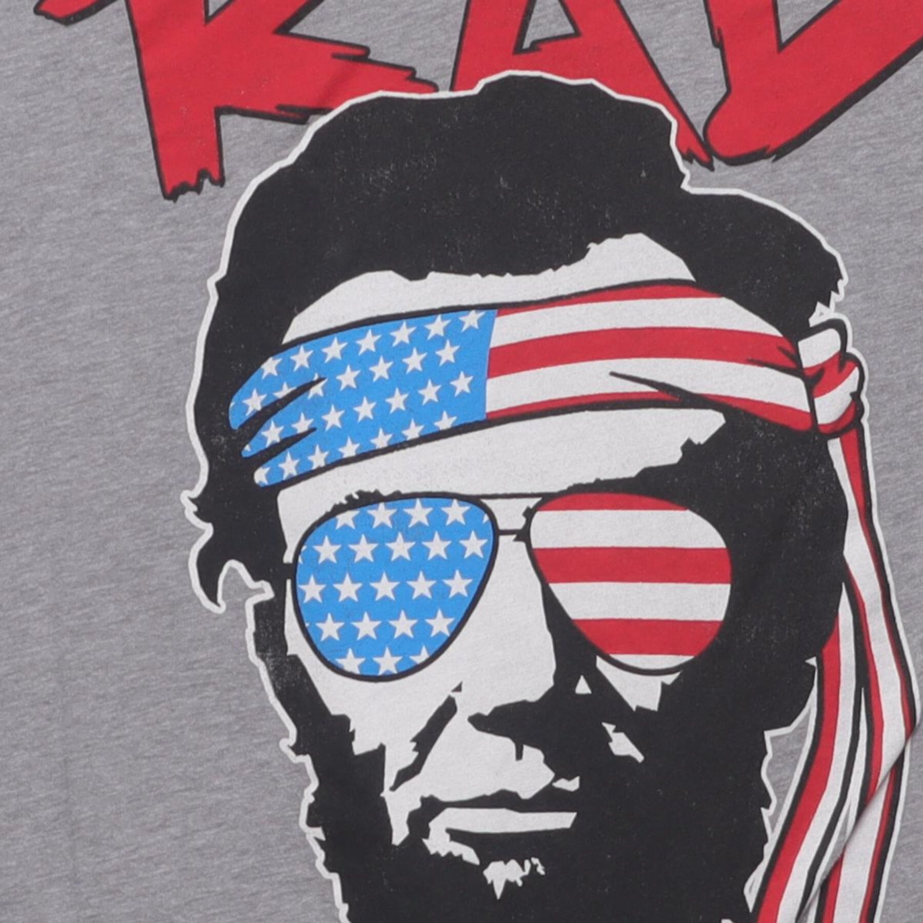 Close-up of the main graphic on the Vintage Y2K MAD "Rad White & Blue Lincoln" T-Shirt - L