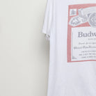 Close-up of the sleeve on the 2010s Budweiser Beer Label Graphic Tee L