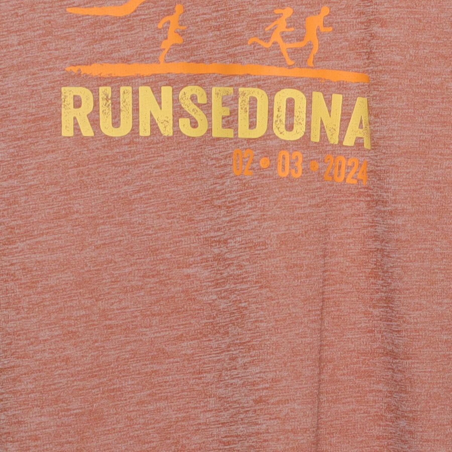 Close-up of the main graphic on the Vintage 2020s RunSedona "Race Finisher" T-Shirt - L