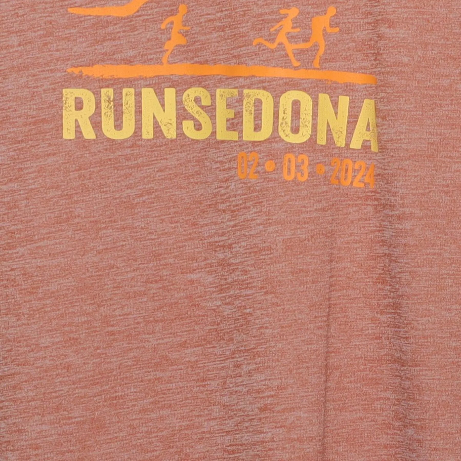 Close-up of the main graphic on the Vintage 2020s RunSedona "Race Finisher" T-Shirt - L