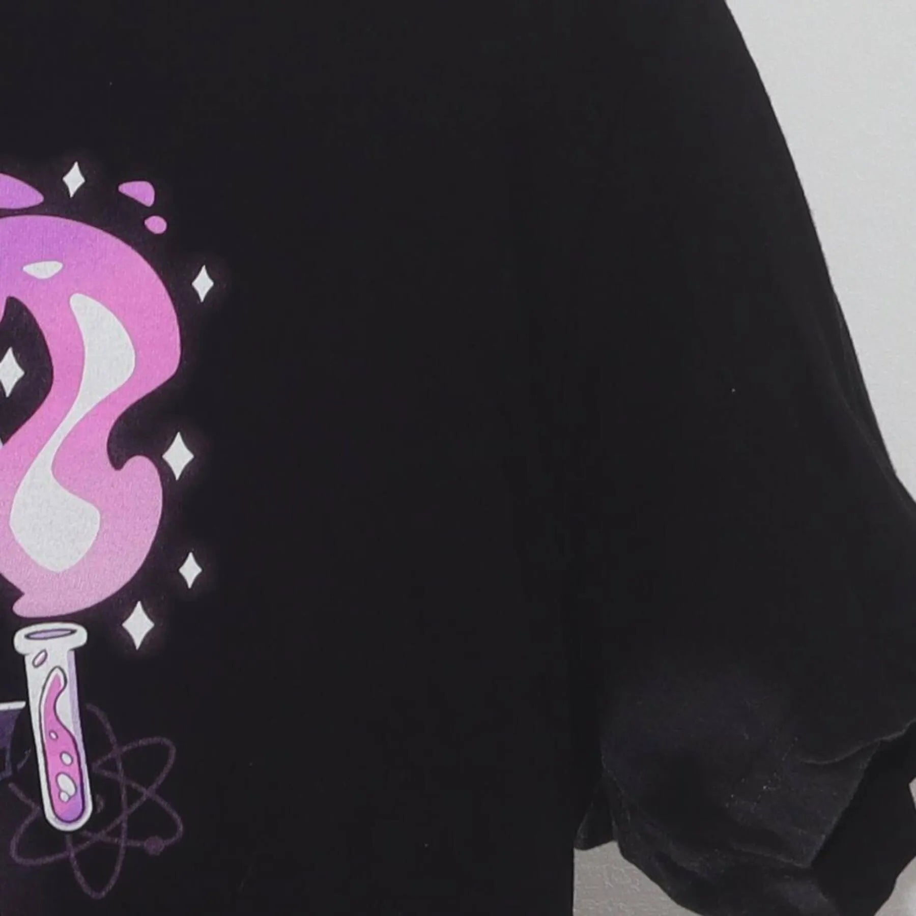 Right sleeve detail of Funny 'I'm a Mad Scientist' Unicorn Graphic T-Shirt