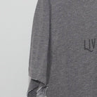 Left sleeve detail of Vintage "Live The Adventure" Bicycle Graphic T-Shirt Heather Gray