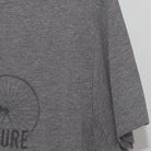 Right sleeve detail of Vintage "Live The Adventure" Bicycle Graphic T-Shirt Heather Gray