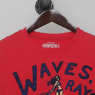 Collar and tag of Vintage Y2K Aéropostale "Waves, Rays, and Cali Days" Surfer Graphic T-Shirt