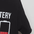 Right sleeve detail of My Social Battery Funny Introvert Graphic T-Shirt