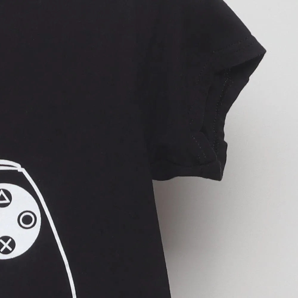 Right sleeve detail of Vintage Modern PlayStation "Japanese Controller Graphic" T-Shirt - XS