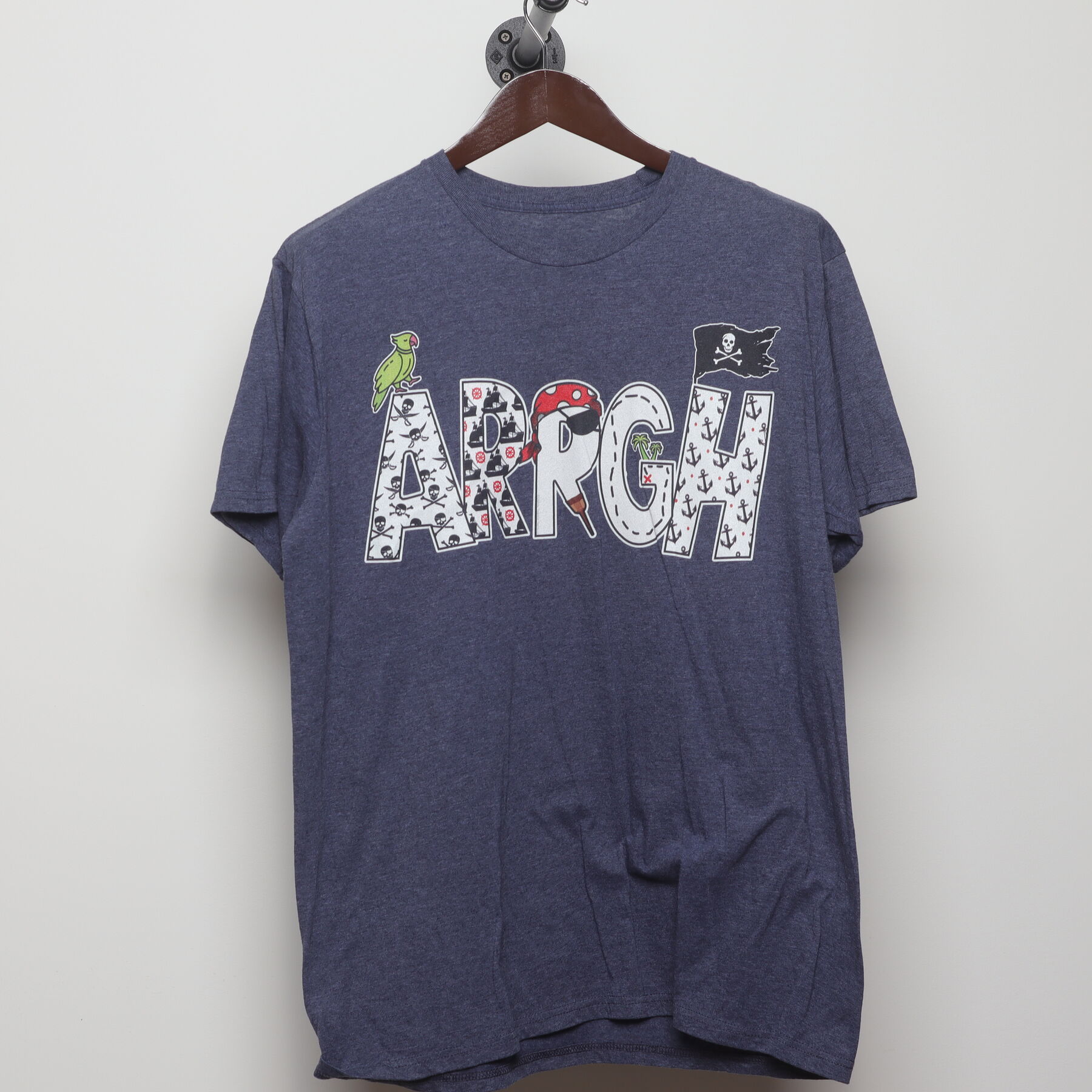 Front view of Vintage 2010s Pirate Graphic "ARRGH" T-Shirt - M