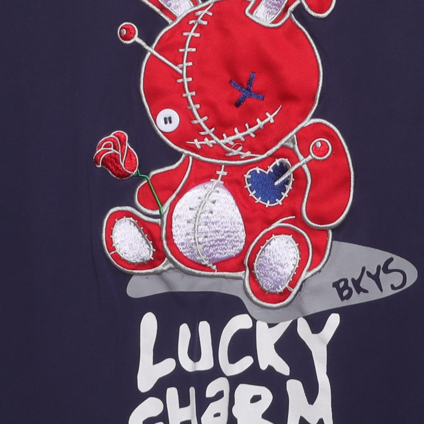 Close-up of the main graphic on the Vintage Y2K BKYS "Lucky Charm Bunny" T-Shirt - M