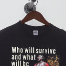 Close-up of the collar and tag on the Vintage Y2K WWF "The Chainsaw Charlie Massacre" T-Shirt - M