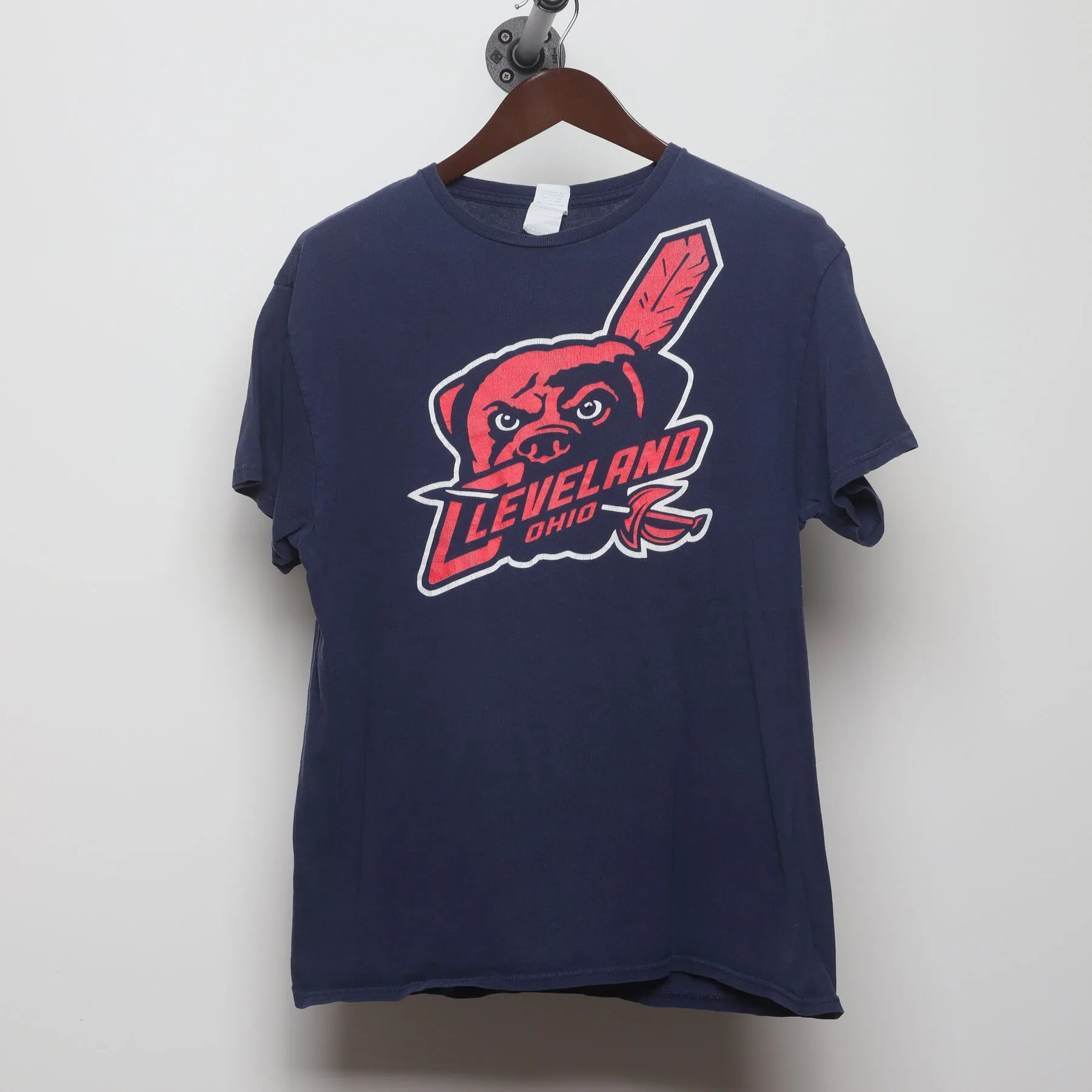 Front view of Vintage Y2K Cleveland Sports "Dawg Pound Wahoo Parody" T-Shirt - M