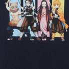 Close-up of the main graphic on the Vintage 2020s Demon Slayer "Tanjiro, Nezuko & Crew" T-Shirt - S