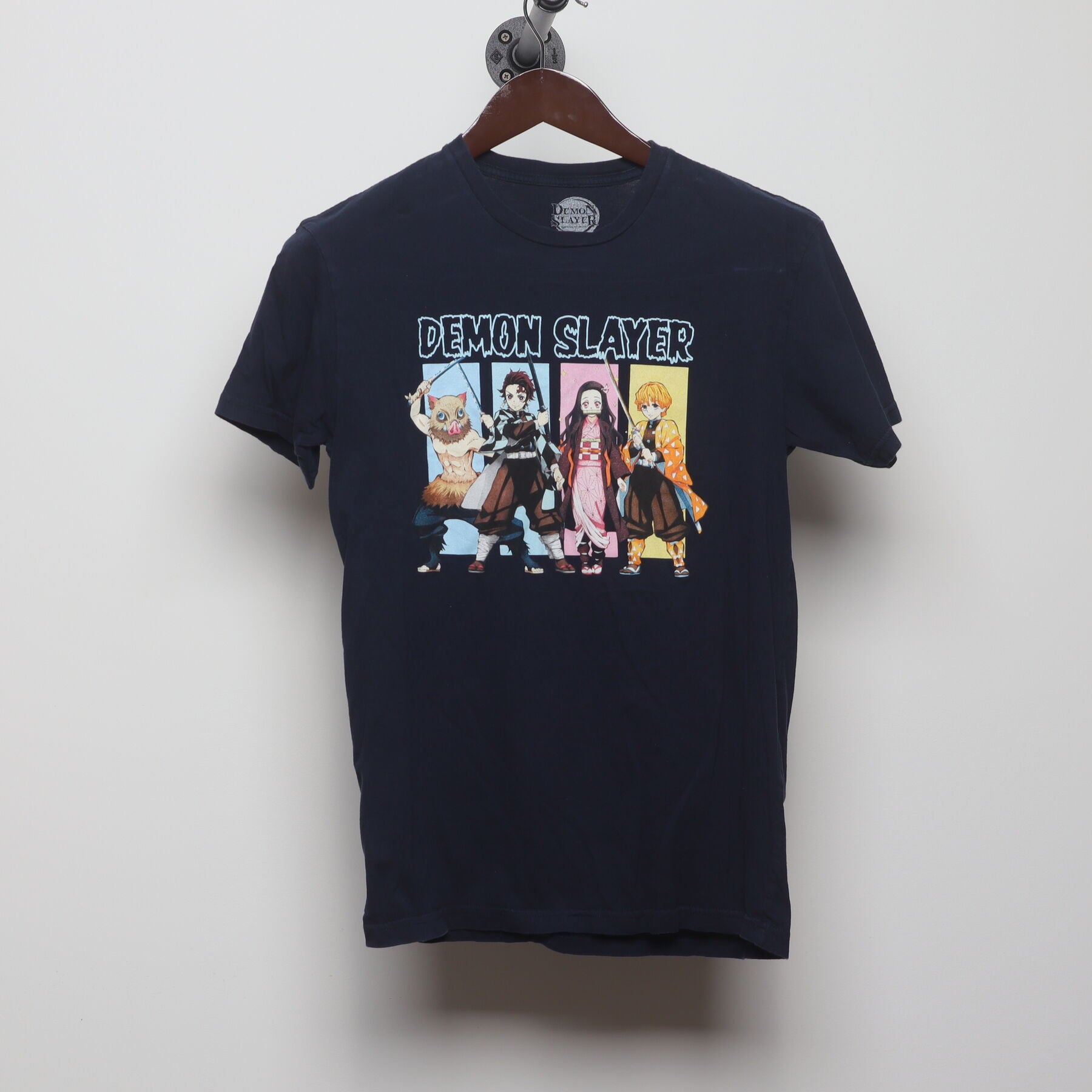 Front view of Vintage 2020s Demon Slayer "Tanjiro, Nezuko & Crew" T-Shirt - S