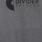 Close-up of the main graphic on the Vintage Y2K Divider Records "Record Logo" T-Shirt - S