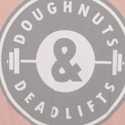 Close-up of the main graphic on the Vintage Y2K Doughnuts & Deadlifts "Doughnuts & Deadlifts" T-Shirt - M