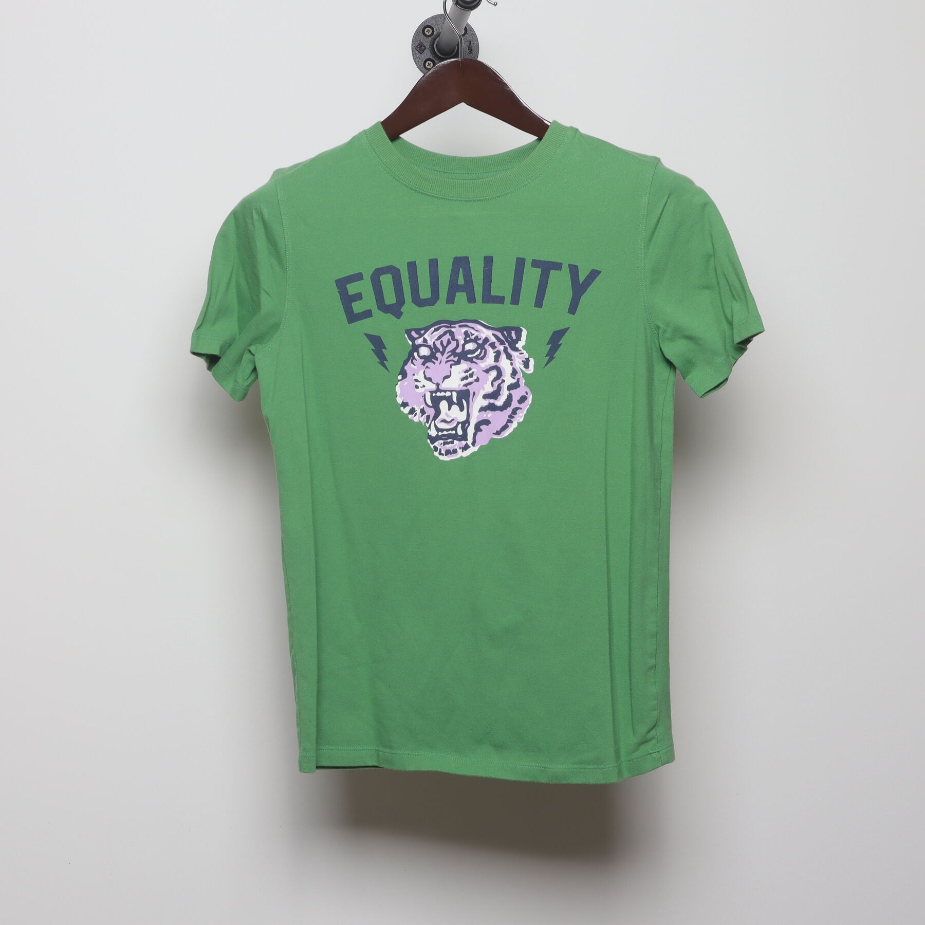 Front view of Vintage Y2K "Equality" Tiger Graphic T-Shirt - S