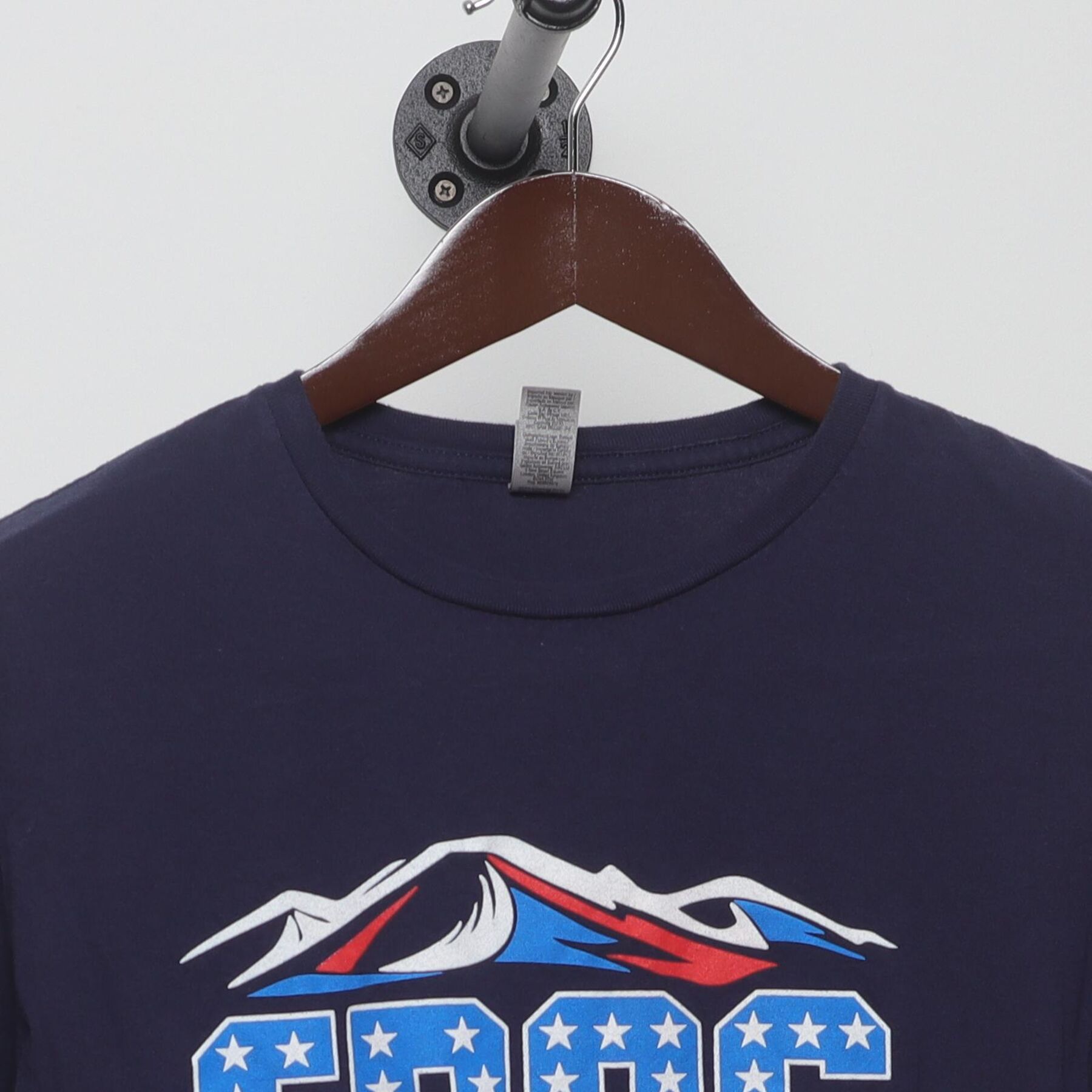 Close-up of the collar and tag on the Vintage Y2K Eastern Racing Offroad Championship "EROC" T-Shirt - S