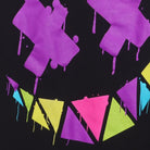 Close-up of the main graphic on the Vintage Y2K Extrax "Graffiti Smiley" T-Shirt - M