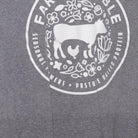 Close-up of the main graphic on the Vintage Y2K Farm + Table "Pasture Raised" T-Shirt - S