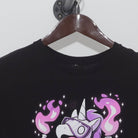 Close-up of the collar and tag on the Vintage Y2K Graphic "Mad Scientist Unicorn" T-Shirt - S