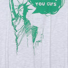 Close-up of the main graphic on the Vintage Y2K Statue of Liberty "WTF, You Guys" T-Shirt - L