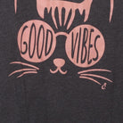 Close-up of the main graphic on the Vintage 2010s Graphic "Good Vibes Cat" T-Shirt - L
